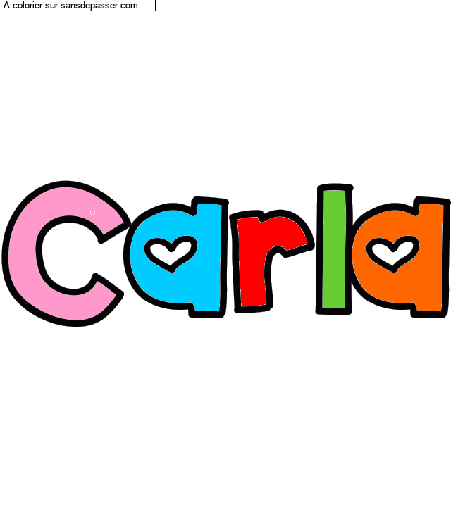 Coloriage pr&eacute;nom personnalis&eacute; "Carla" par un invit&eacute;