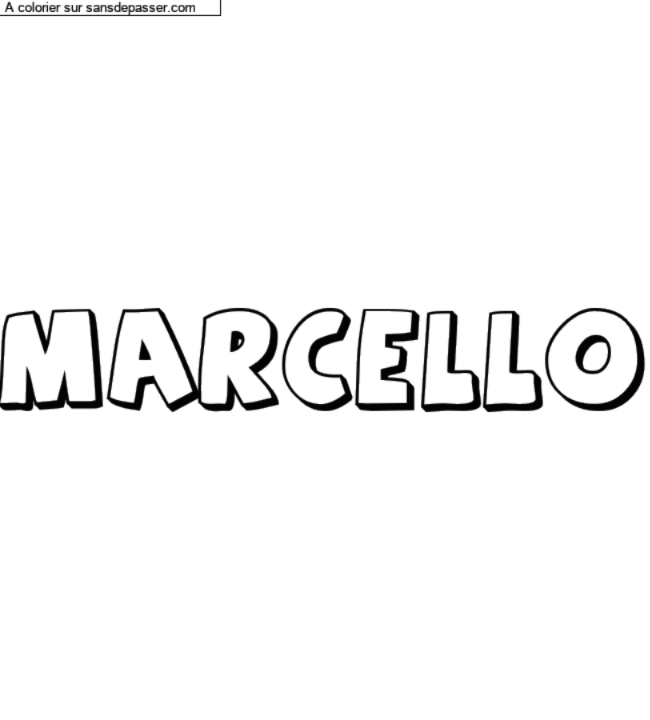 Coloriage pr&eacute;nom personnalis&eacute; "Marcello" par un invit&eacute;