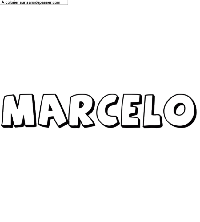 Coloriage pr&eacute;nom personnalis&eacute; "Marcelo" par un invit&eacute;