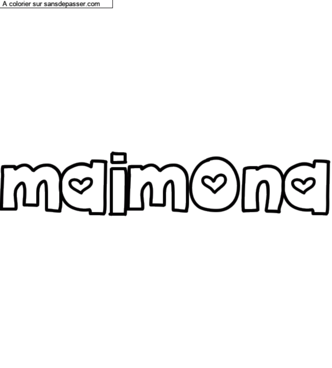 Coloriage pr&eacute;nom personnalis&eacute; "maimona" par un invit&eacute;