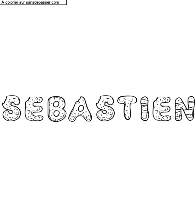 Coloriage pr&eacute;nom personnalis&eacute; "Sebastien" par un invit&eacute;