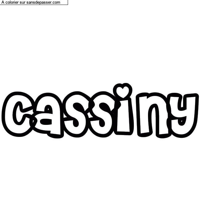 Coloriage pr&eacute;nom personnalis&eacute; "Cassiny" par un invit&eacute;