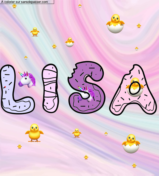 Coloriage pr&eacute;nom personnalis&eacute; "LISA" par un invit&eacute;