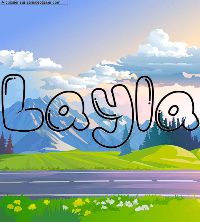 Coloriage pr&eacute;nom personnalis&eacute; "Layla" par un invit&eacute;