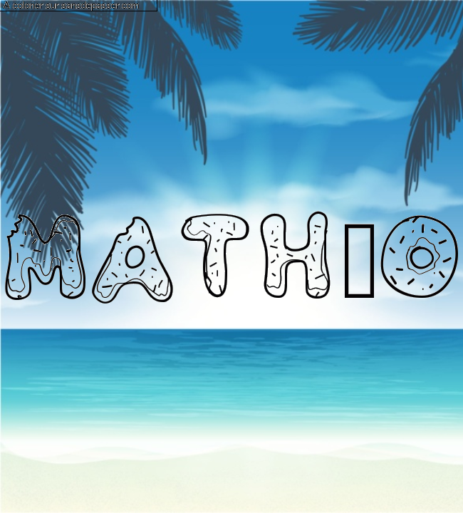 Coloriage pr&eacute;nom personnalis&eacute; "Math&eacute;o" par un invit&eacute;
