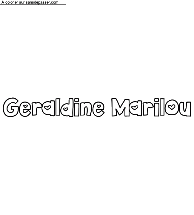 Coloriage pr&eacute;nom personnalis&eacute; "Geraldine Marilou" par un invit&eacute;