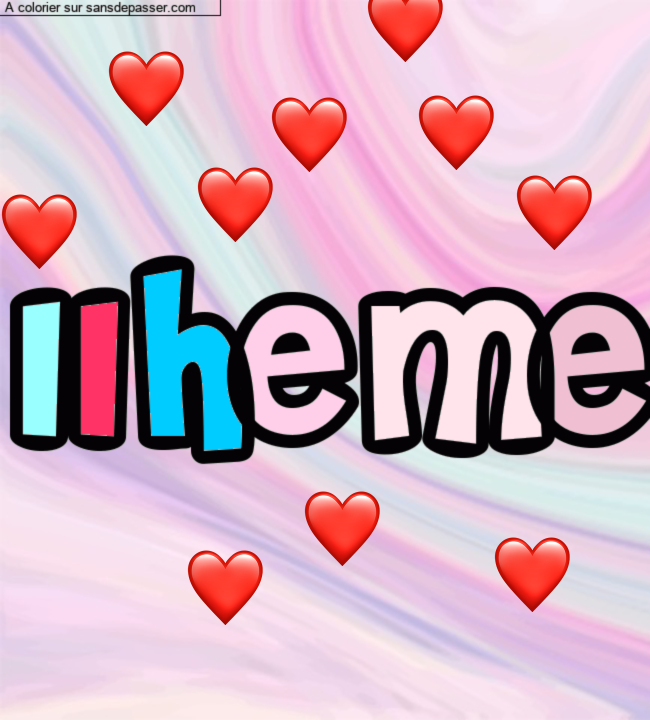 Coloriage pr&eacute;nom personnalis&eacute; "Ilheme" par un invit&eacute;