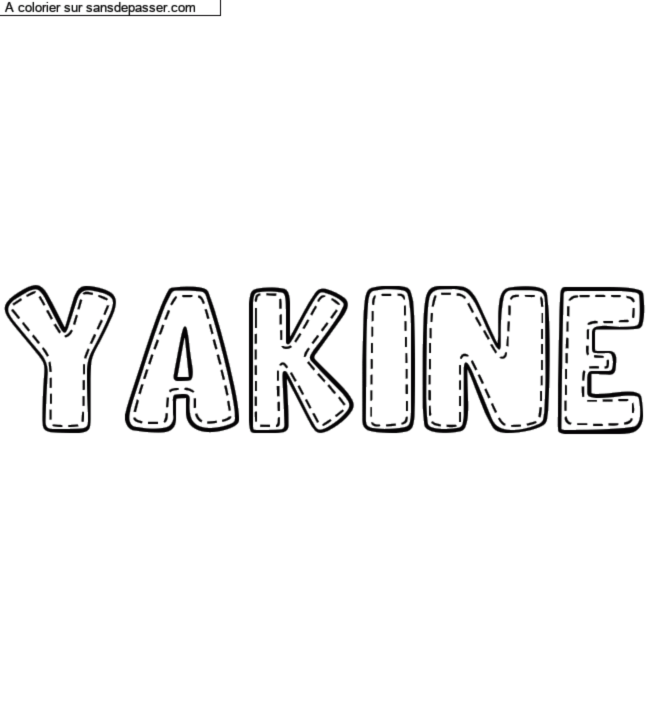 Coloriage pr&eacute;nom personnalis&eacute; "YAKINE" par un invit&eacute;