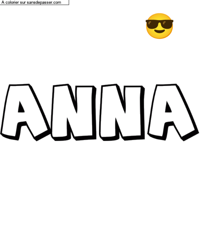Coloriage pr&eacute;nom personnalis&eacute; "Anna" par un invit&eacute;