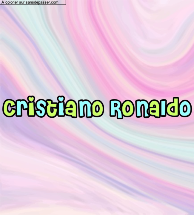 Coloriage pr&eacute;nom personnalis&eacute; "Cristiano Ronaldo" par un invit&eacute;