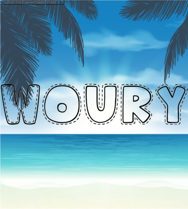 Coloriage pr&eacute;nom personnalis&eacute; "Woury" par un invit&eacute;